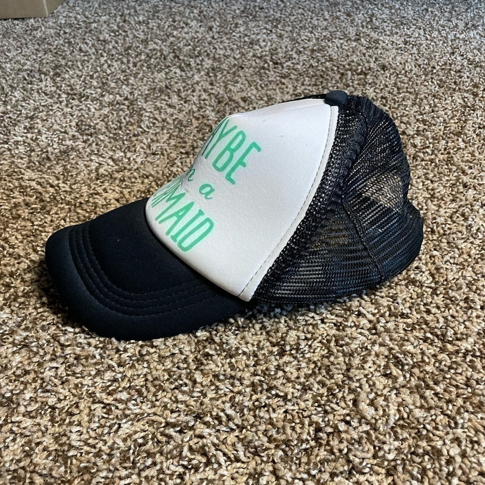 Rue21 OS “Maybe I’m a mermaid” Navy Blue SnapBack baseball hat - Picture 2 of 6